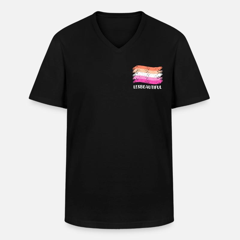 Lesbeautiful Lesbisch LGBT Pride Lesbisch - Männer-T-Shirt mit V-Ausschnitt - Schwarz