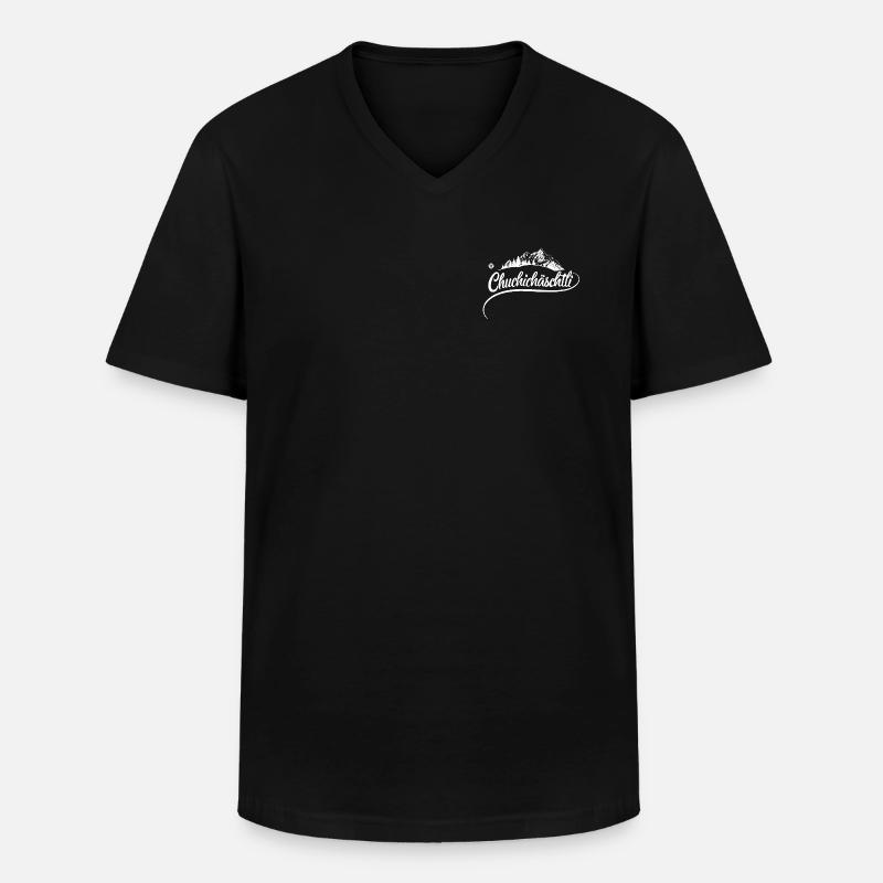 Chuchichäschtli - Schweizer Kultbegriff - Männer-T-Shirt mit V-Ausschnitt - Schwarz
