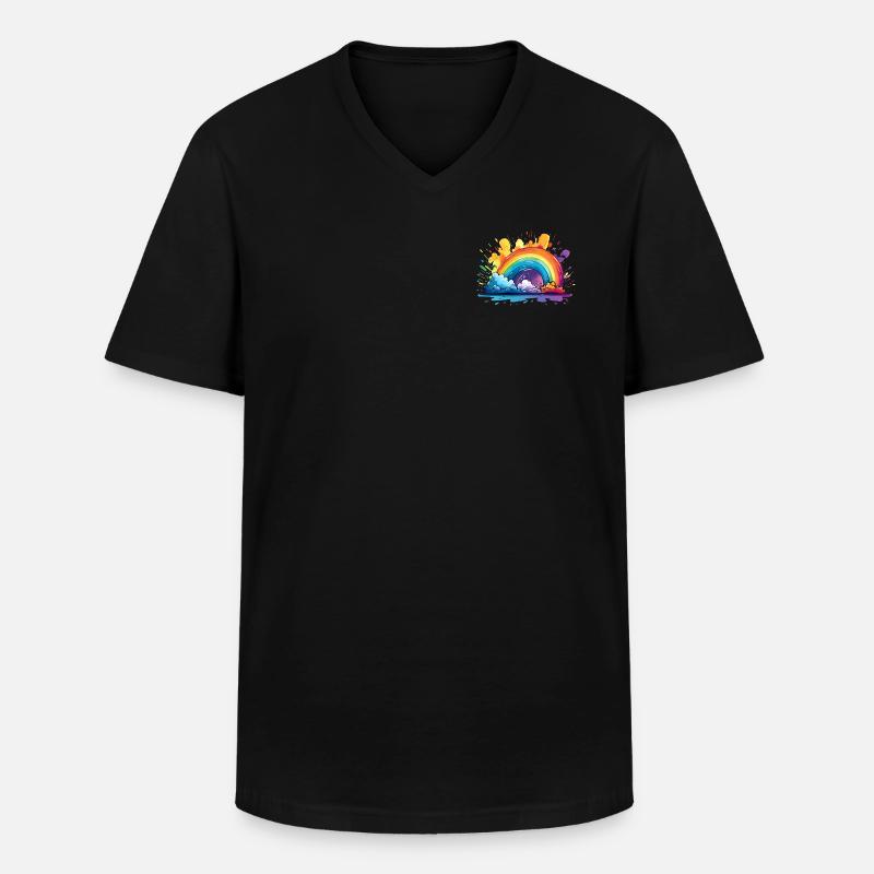 Dein Regenbogen - Männer-T-Shirt mit V-Ausschnitt - Schwarz