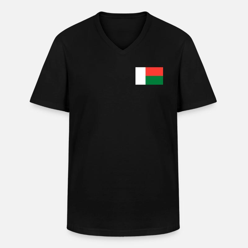Madagaskar Flagge - Männer-T-Shirt mit V-Ausschnitt - Schwarz