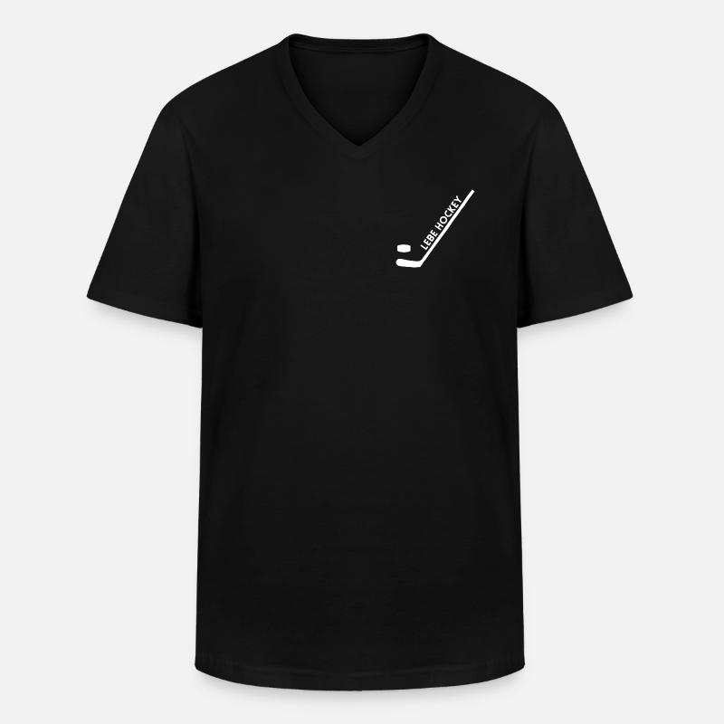 Lebe Hockey Style - Männer-T-Shirt mit V-Ausschnitt - Schwarz