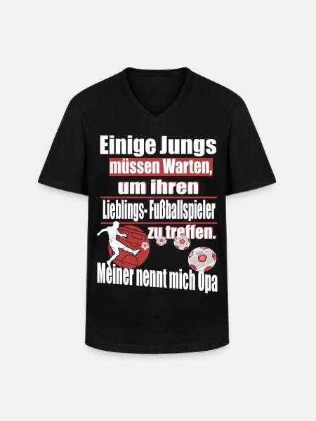 Fußball Opa - Männer-T-Shirt mit V-Ausschnitt - Schwarz