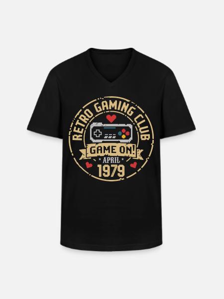 April 1979 Anniversary April 1979 Retro - Men's V-Neck T-Shirt - black