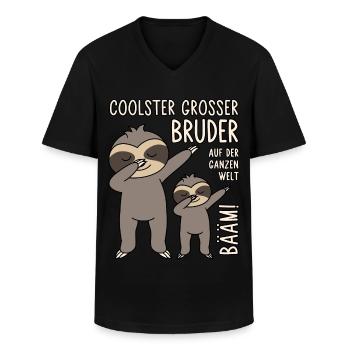 Coolster großer Bruder auf der ganzen Welt Bääm - Männer-T-Shirt mit V-Ausschnitt - Schwarz - Vorne - AI Model Male 178 dark (178cm)
