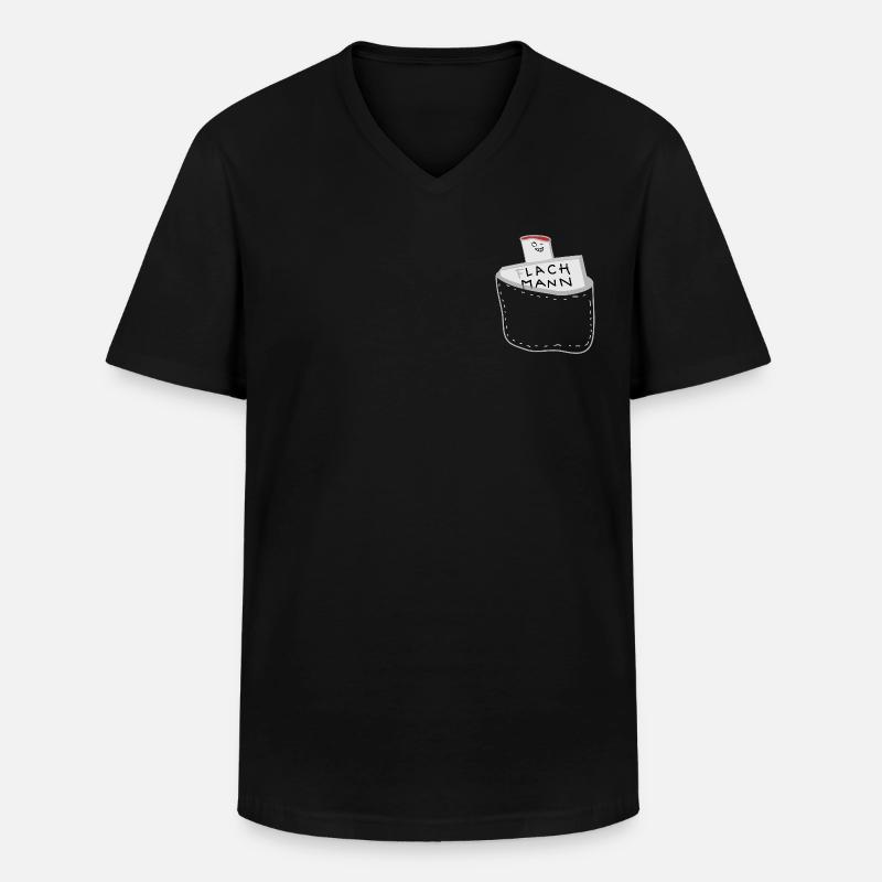 Junggeselle Lach Mann (b) - Männer-T-Shirt mit V-Ausschnitt - Schwarz