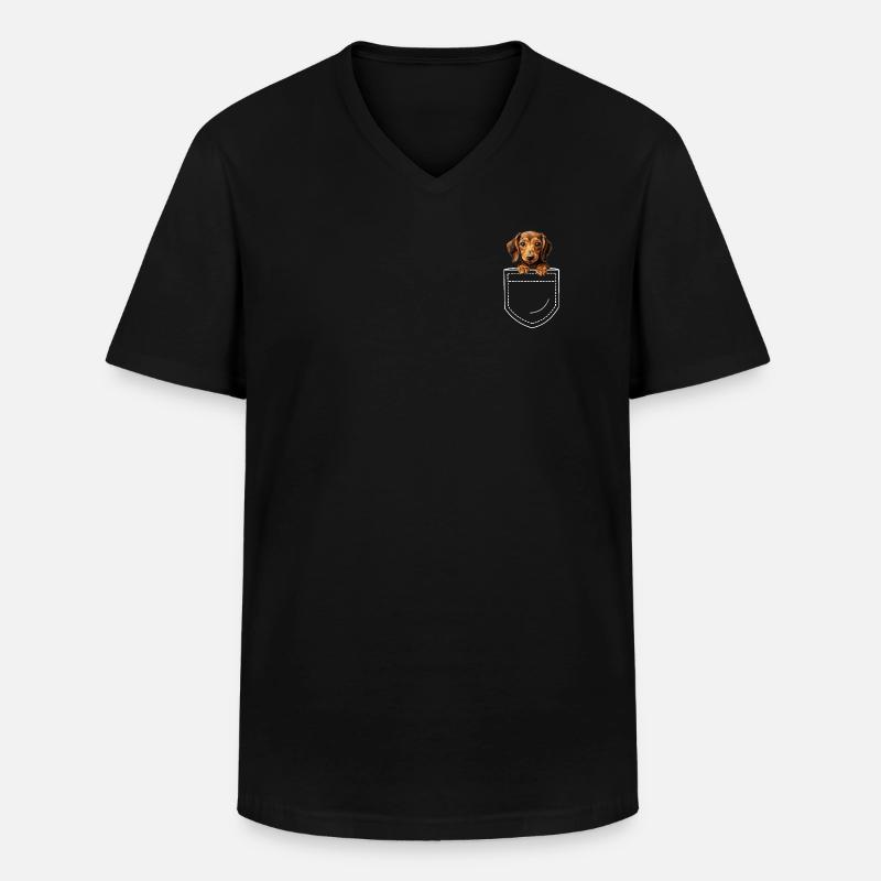 Hund Dackel Dachshund - Männer-T-Shirt mit V-Ausschnitt - Schwarz