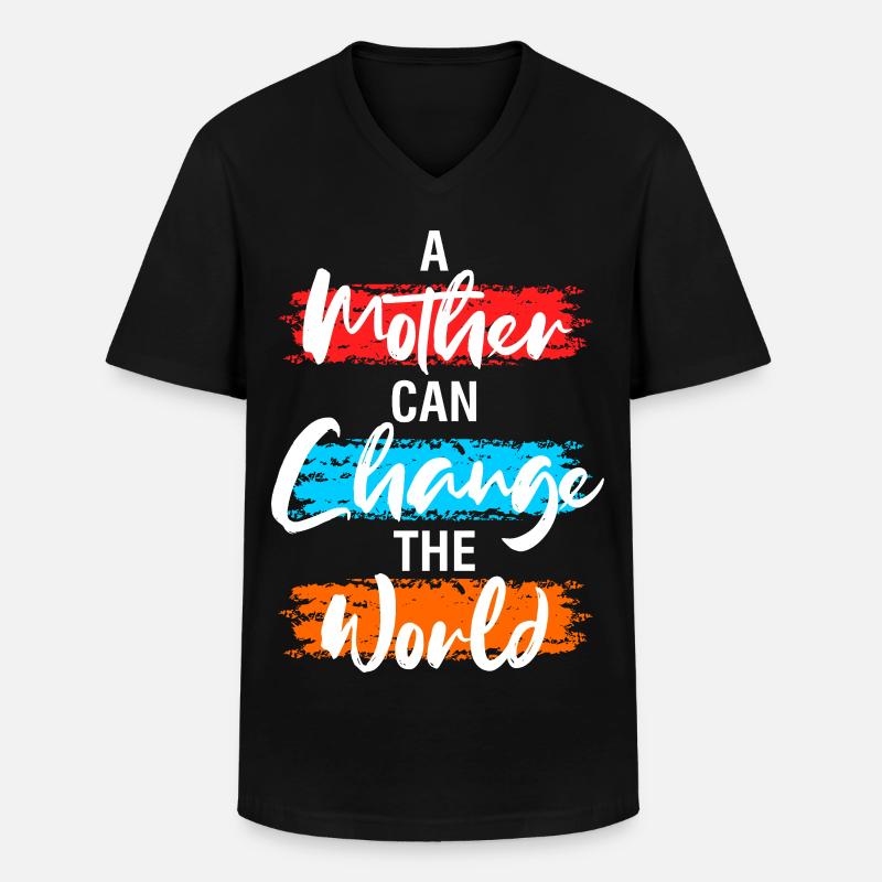 Une Mère peut changer le monde - T-shirt col V Homme - noir