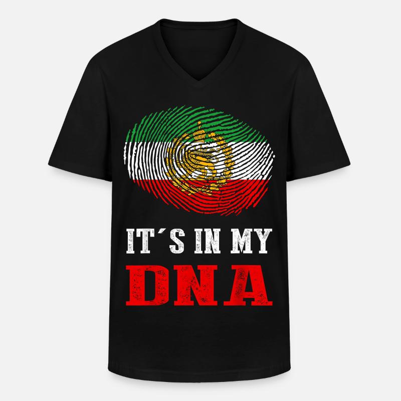 DNA Iran Flagge - Männer-T-Shirt mit V-Ausschnitt - Schwarz