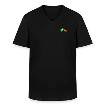 Brésil Allemagne Drapeau croisé - T-shirt col V Homme - noir - Devant - AI Model Male 178 dark (178cm)
