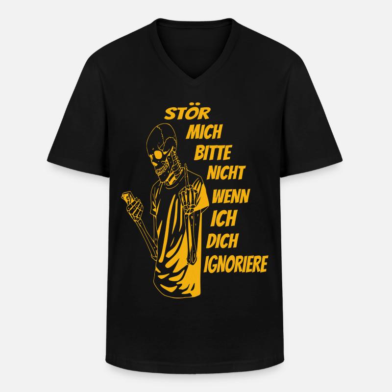 Bitte nicht Stören - Männer-T-Shirt mit V-Ausschnitt - Schwarz