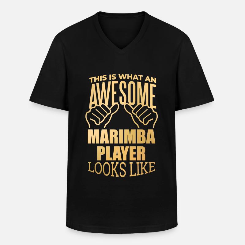 Marimba - Männer-T-Shirt mit V-Ausschnitt - Schwarz