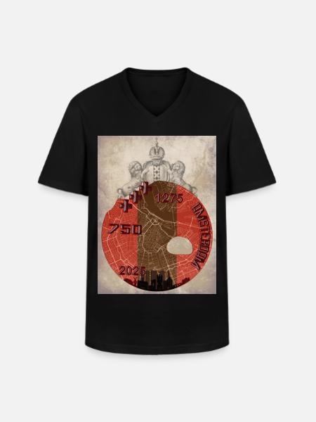 Amsterdam 750 shirt design - Men's V-Neck T-Shirt - black