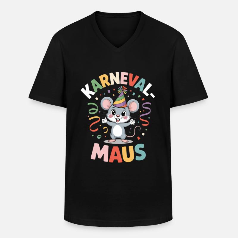 Karnevalsmaus Karneval Köln Kölner Karnevals Maus - Männer-T-Shirt mit V-Ausschnitt - Schwarz