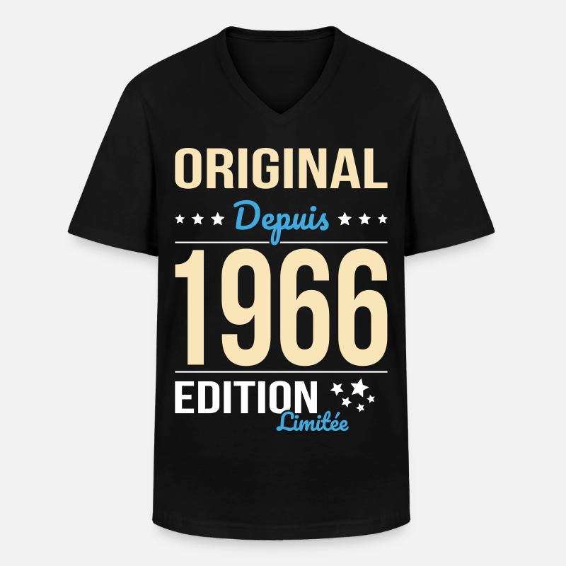 Original seit 1966 – 60-jähriges Jubiläum - Männer-T-Shirt mit V-Ausschnitt - Schwarz