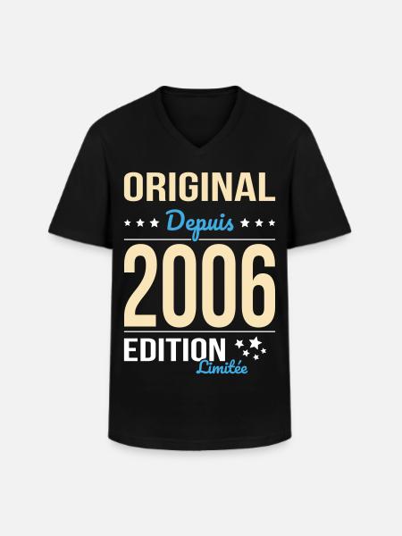 Original seit 2006 – 20-jähriges Jubiläum - Männer-T-Shirt mit V-Ausschnitt - Schwarz