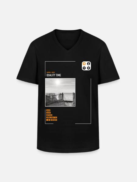 Shirt Camping Modus - Männer-T-Shirt mit V-Ausschnitt - Schwarz