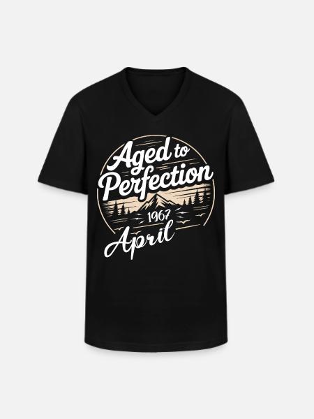 April 1967 birthday april 1967 - Men's V-Neck T-Shirt - black