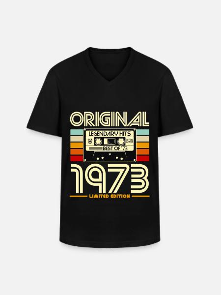 Original 1973 Retro Cassette - Men's V-Neck T-Shirt - black