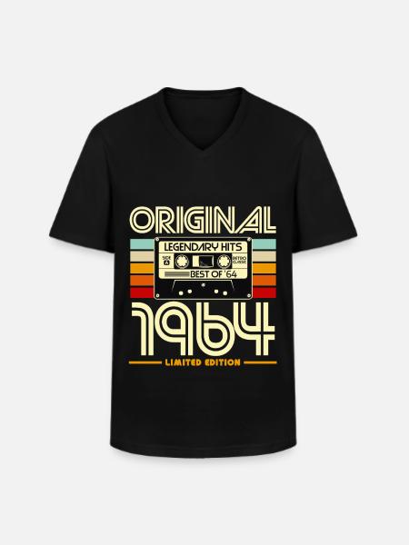 Original 1964 Retro Cassette - Men's V-Neck T-Shirt - black