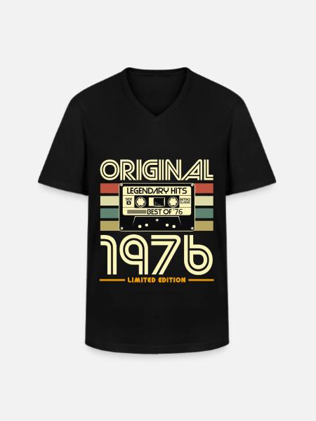Originalkassette von 1976 - Männer-T-Shirt mit V-Ausschnitt - Schwarz