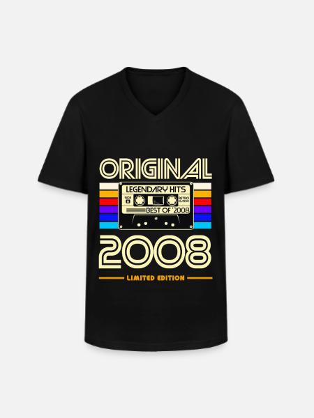 Original 2008 begrænset kassettekunst - Klassisk herre T-shirt med V-udskæring - sort