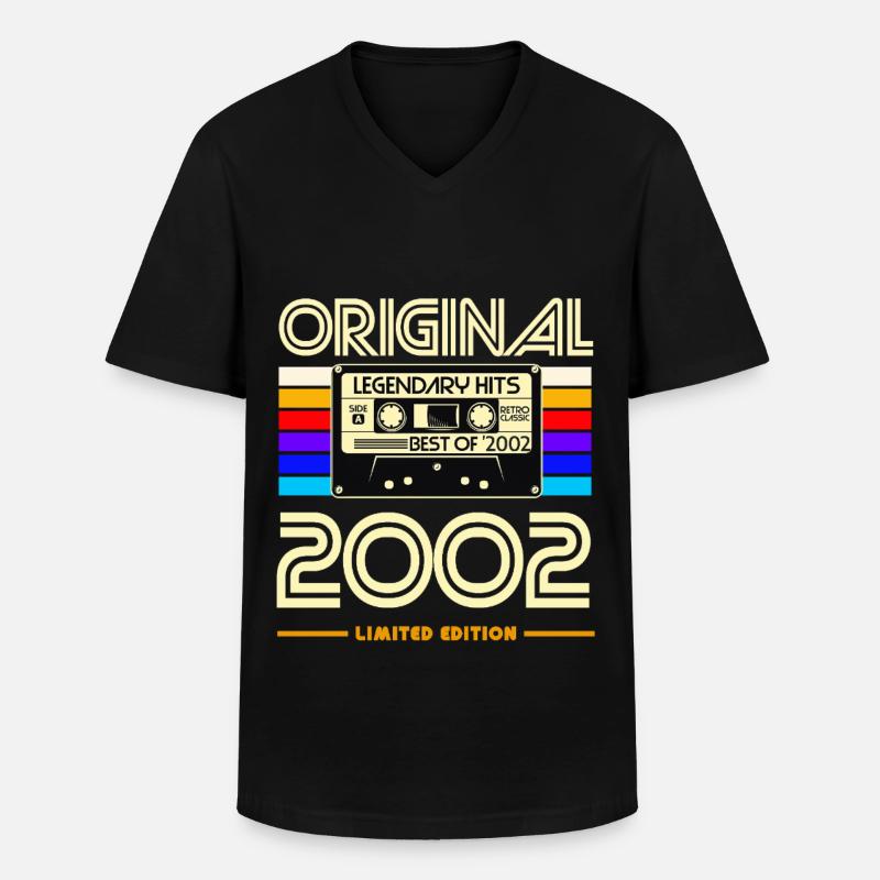 Originalkassette Retro von 2002 - Männer-T-Shirt mit V-Ausschnitt - Schwarz