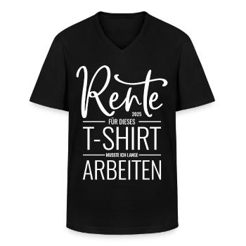 Rente 2025 T Shirt - Männer-T-Shirt mit V-Ausschnitt - Schwarz - Vorne - AI Model Male 178 dark (178cm)