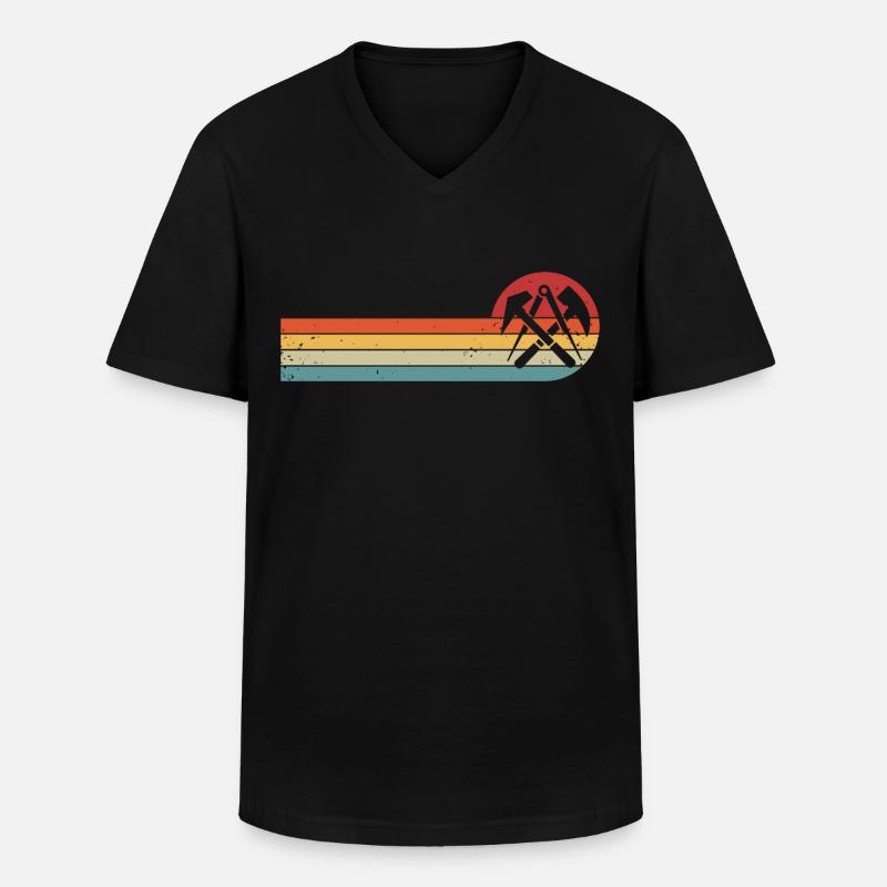 Dachdecker Zunftzeichen Dachdeckermeister - Männer-T-Shirt mit V-Ausschnitt - Schwarz