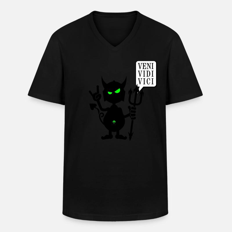 Teufel rocks / devil rocks (2c) - Männer-T-Shirt mit V-Ausschnitt - Schwarz