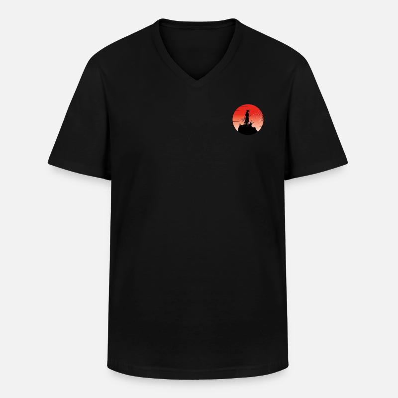 Samurai - Männer-T-Shirt mit V-Ausschnitt - Schwarz