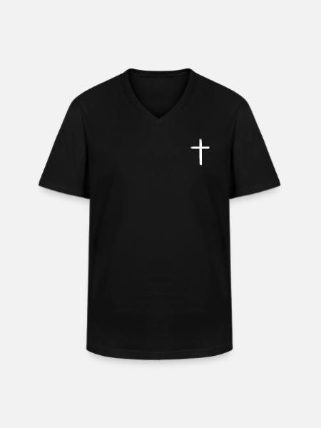 Croix Blanche - T-shirt col V Homme - noir