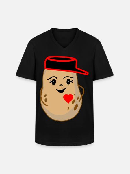 Hearty Potato Potato Vegetable Fantasy - Men's V-Neck T-Shirt - black