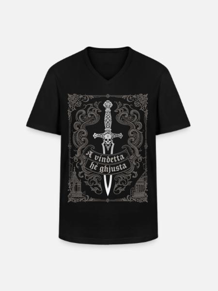 A vindetta hè ghjusta - T-shirt col V Homme - noir