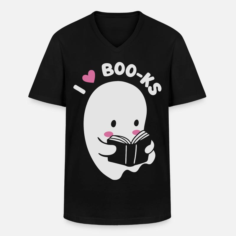 Ich liebe Boo-ks - Männer-T-Shirt mit V-Ausschnitt - Schwarz