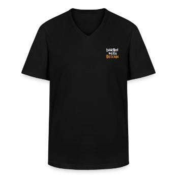 Bitcoin - Klassisk herre T-shirt med V-udskæring - sort - Foran - AI Model Male 178 dark (178cm)