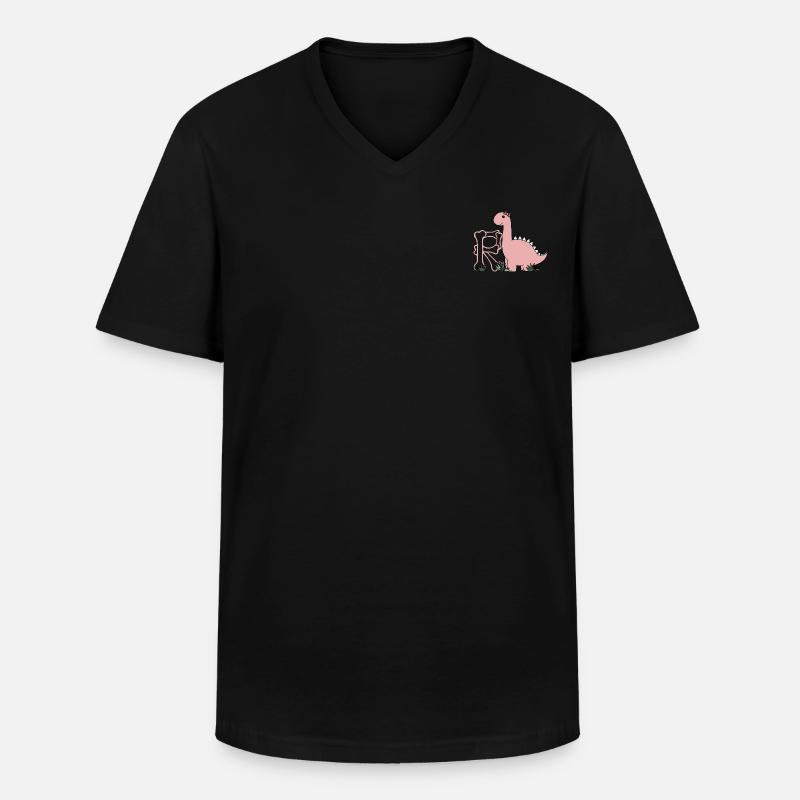Buchstabe R - Männer-T-Shirt mit V-Ausschnitt - Schwarz