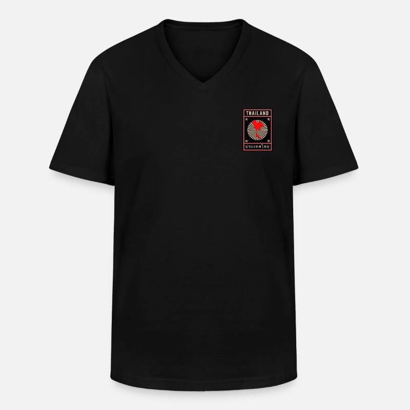 Thailand Design - Männer-T-Shirt mit V-Ausschnitt - Schwarz