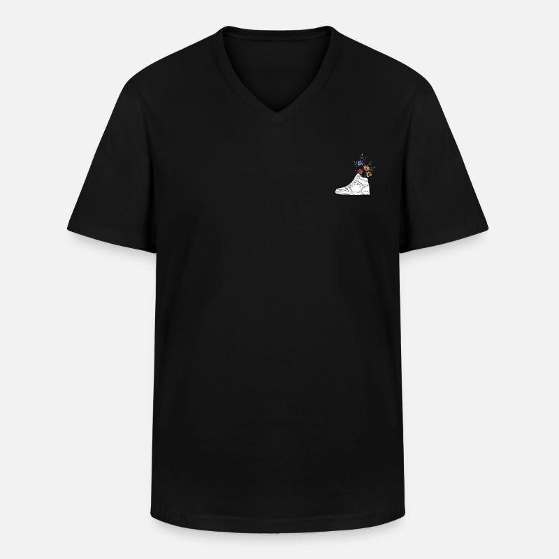 Sneaker - Männer-T-Shirt mit V-Ausschnitt - Schwarz