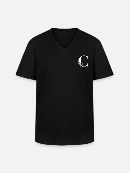 Letter C Flower - Men's V-Neck T-Shirt - black