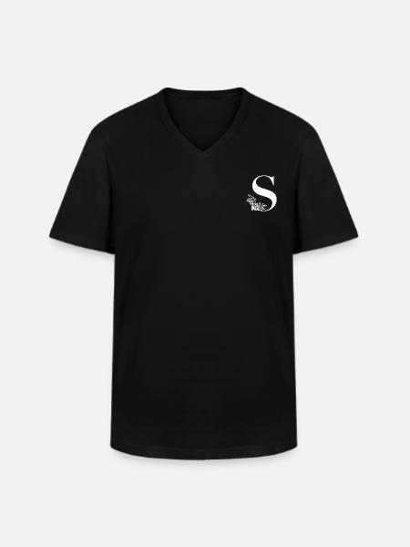 Letter S - Men's V-Neck T-Shirt - black