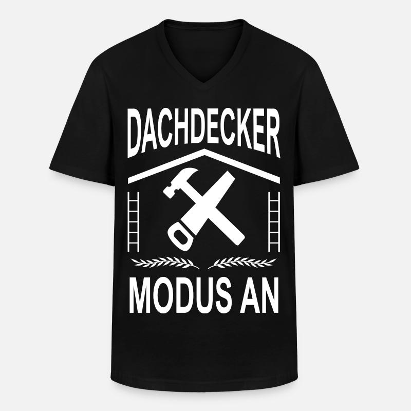 Dachdecker Modus AN - Männer-T-Shirt mit V-Ausschnitt - Schwarz