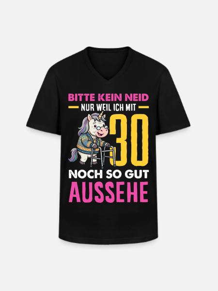 Mit 30 Noch So Gut Aussehe - Männer-T-Shirt mit V-Ausschnitt - Schwarz