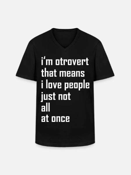 otroverted - Men's V-Neck T-Shirt - black