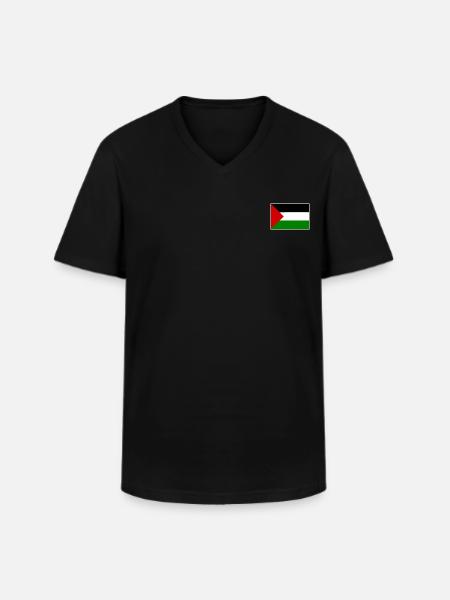 Free palestine - Klassisk herre T-shirt med V-udskæring - sort