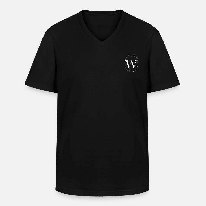 Buchstabe W - Männer-T-Shirt mit V-Ausschnitt - Schwarz