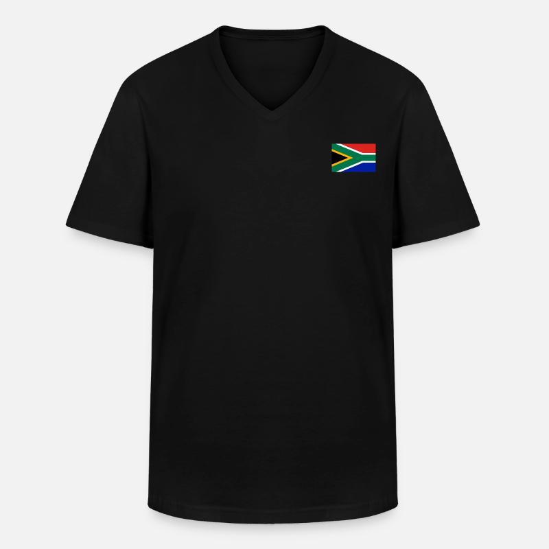 Südafrika Flagge - Männer-T-Shirt mit V-Ausschnitt - Schwarz