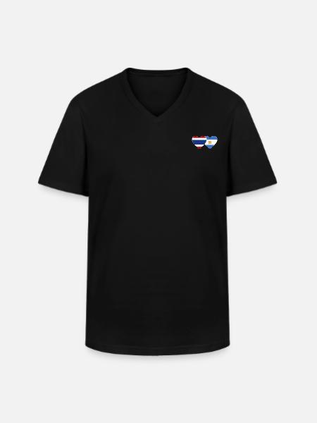 Thailand Argentina flag heart - Men's V-Neck T-Shirt - black