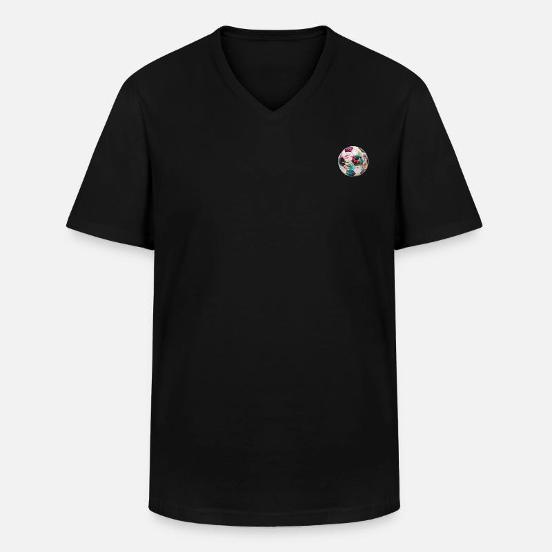 Graffity Fußball - Männer-T-Shirt mit V-Ausschnitt - Schwarz