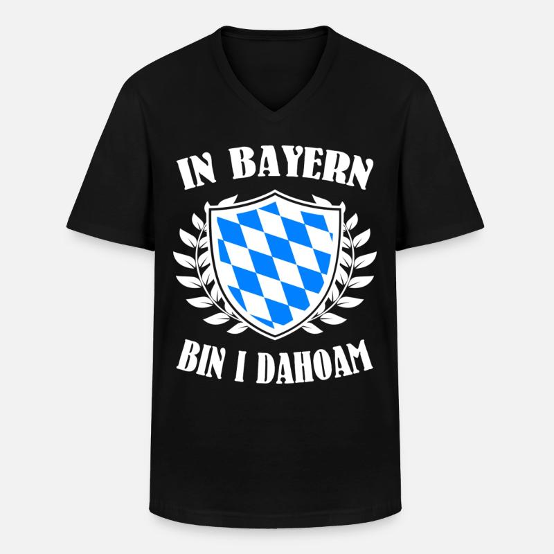 In Bayern bin i dahoam - Männer-T-Shirt mit V-Ausschnitt - Schwarz