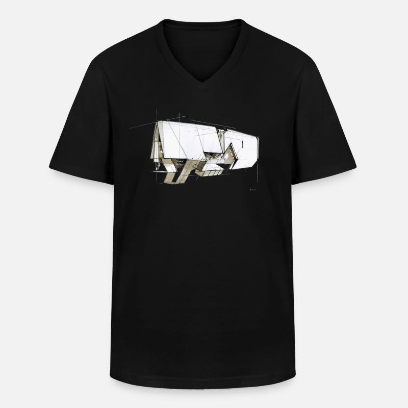 graphic sketch - Männer-T-Shirt mit V-Ausschnitt - Schwarz